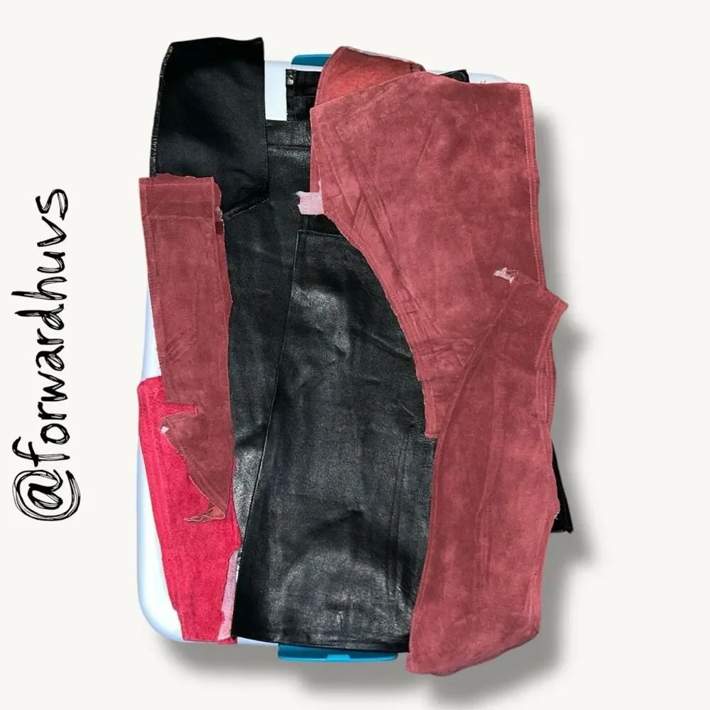 Scrap Suede Sewing Pieces & Leather Crafting Material  - 3 lbs 1oz